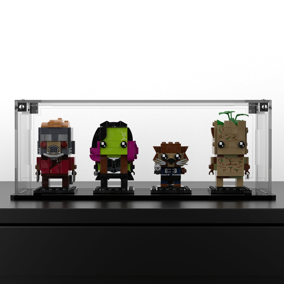 Display Case For LEGO® BrickHeadz GOTG Star Lord Gamora Groot Rocket 41626