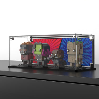 Display Case For LEGO® BrickHeadz GOTG Star Lord Gamora Groot Rocket 41626