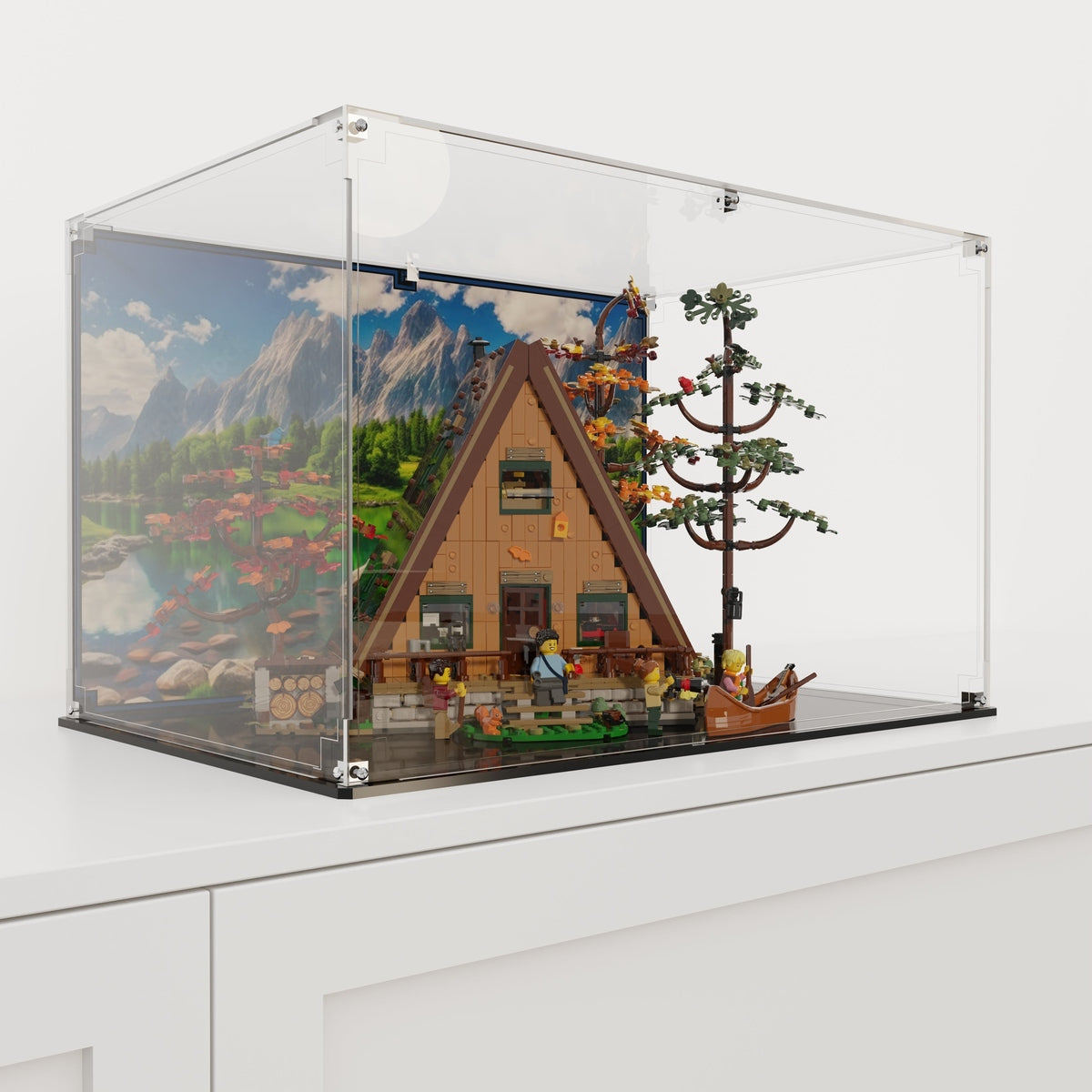 Display Case For LEGO® Ideas A-Frame Cabin 21338