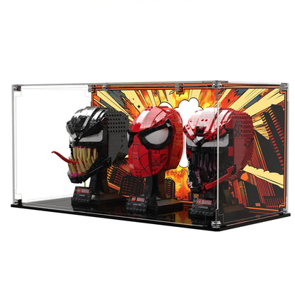 Display Case For LEGO® Marvel Spider-Man Venom & Carnage Helmets