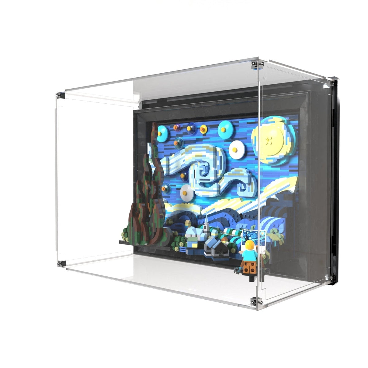 Wall Mounted Display Case For LEGO® Ideas Vincent van Gogh - The Starry Night 21333